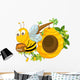 A Bee Holding a Pot of Honey near the Beehive Wall Decal