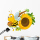 A Bee Holding a Pot of Honey near the Beehive Wall Decal