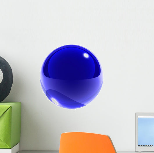 blue glass sphere isolated 
