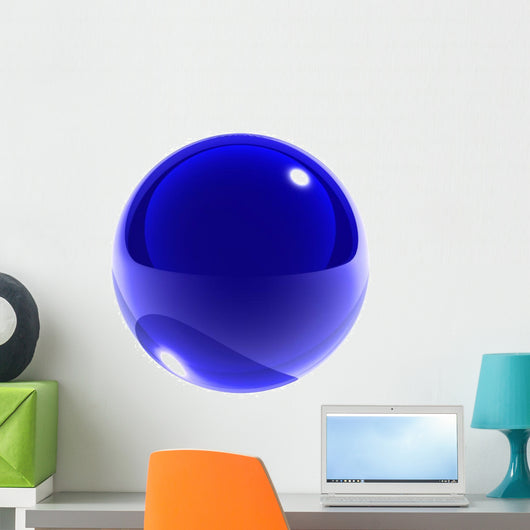 blue glass sphere isolated 