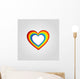 Heart shaped rainbow colored design element Wall Decal