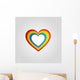 Heart shaped rainbow colored design element Wall Decal