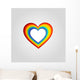 Heart shaped rainbow colored design element Wall Decal