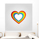 Heart shaped rainbow colored design element Wall Decal