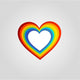 Heart shaped rainbow colored design element Wall Decal