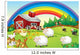 A farm with many animals and a rainbow in the sky Wall Mural