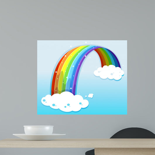 A sky with a sparkling rainbow Wall Mural