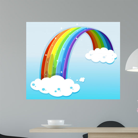 A sky with a sparkling rainbow Wall Mural