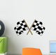 Crossed black and white checkered flags Wall Decal