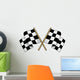 Crossed black and white checkered flags Wall Decal