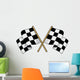 Crossed black and white checkered flags Wall Decal