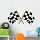 Crossed black and white checkered flags Wall Decal