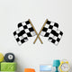 Crossed black and white checkered flags Wall Decal