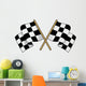 Crossed black and white checkered flags Wall Decal