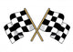 Crossed black and white checkered flags Wall Decal