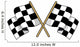 Crossed black and white checkered flags Wall Decal