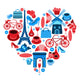 Love Paris heart symbol 