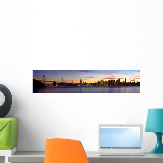 A panoramic shot of San Francisco, taken from Treasure Island. Wall Mural