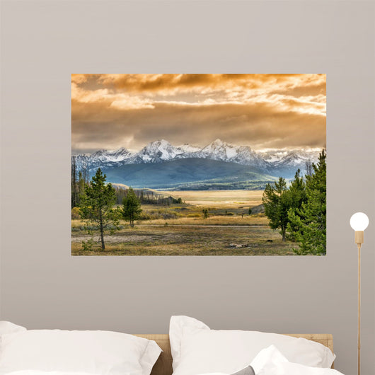 Sunset Over Mountains in Idaho 