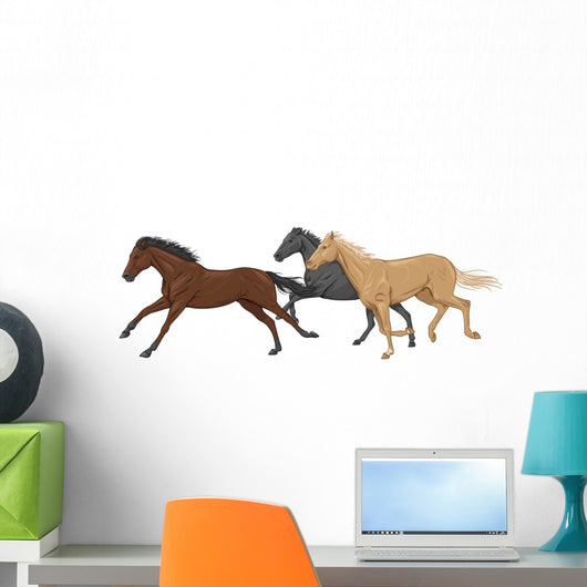 Three Isolated Galloping Horses 