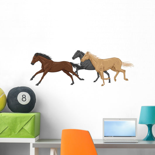 Three Isolated Galloping Horses 