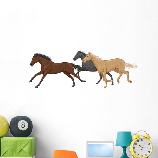 Three Isolated Galloping Horses 