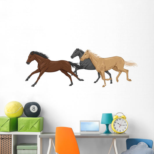 Three Isolated Galloping Horses 