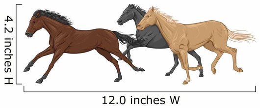 Three Isolated Galloping Horses 
