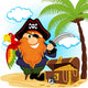Pirate With a Parrot - Vector Illustration 