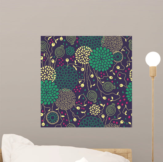 Seamless Floral Pattern Wall Decal Design 3