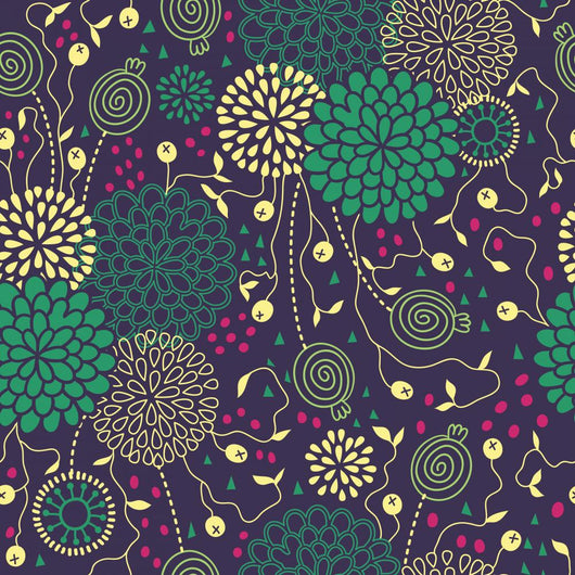 Seamless Floral Pattern Wall Decal Design 3