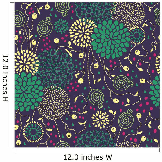 Seamless Floral Pattern Wall Decal Design 3