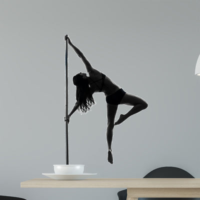 Woman Pole Dancer Silhouette shown on a wall