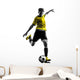 brazilian soccer football player young man kicking silhouette Wall Decal
