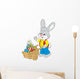 Easter Bunny with a cart filled with painted eggs Wall Decal