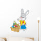 Easter Bunny with a cart filled with painted eggs Wall Decal
