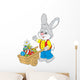 Easter Bunny with a cart filled with painted eggs Wall Decal