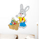 Easter Bunny with a cart filled with painted eggs Wall Decal