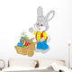 Easter Bunny with a cart filled with painted eggs Wall Decal