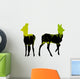 Doe venison deer animal silhouettes in wild nature forest landsc Wall Decal