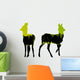 Doe venison deer animal silhouettes in wild nature forest landsc Wall Decal