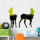 Doe venison deer animal silhouettes in wild nature forest landsc Wall Decal