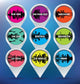 Map pins with New York, San Francisco, Vancouver, Puerto Rico, M 