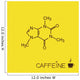 Caffeine molecule and cup of coffee over burlap texture 