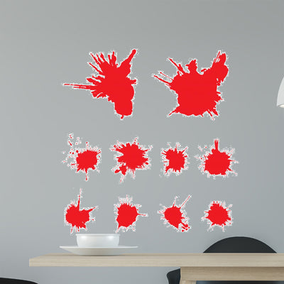 Vector Red Scratched Crumpled shown on a wall