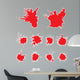 Vector red scratched, crumpled background (splashing, blob, sp 