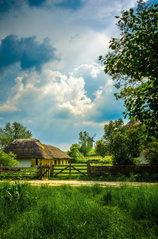 Ancient traditional ukrainian rural cottage 