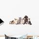 Cats and Dogs in White Background Wall Mural