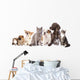 Cats and Dogs in White Background Wall Mural