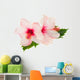 Two Pink Hibiscus Flowers Wall Decal